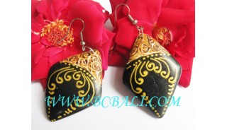 Painting Earrings Wooden Bali